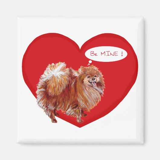 Pomeranian Valentijn Magneet (Voorkant)