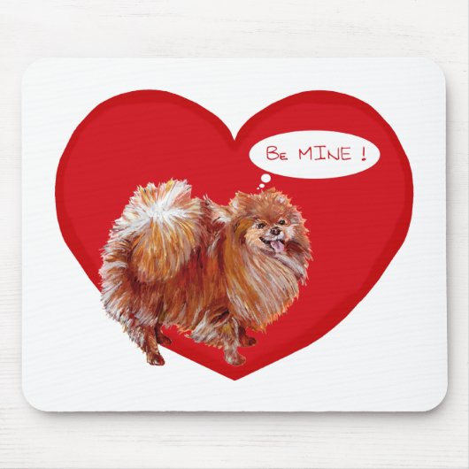 Pomeranian Valentijn Muismat (Voorkant)