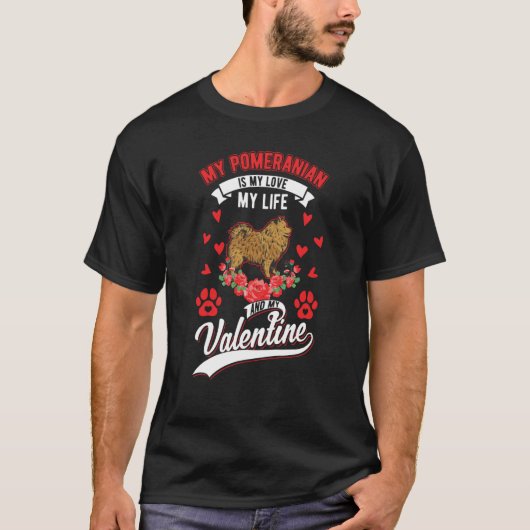 Pomeranian Valentine's Day Pomeranian 1 T-shirt (Voorkant)