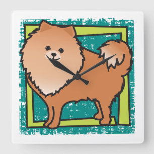 Pomeranian Vierkante Klok