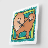 Pomeranian Vierkante Klok (Hoek)