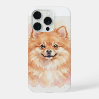 Pomeranian Watercolour Portret iPhone 15 Pro Case