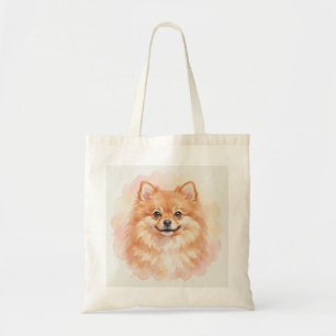 Pomeranian Watercolour Portret Tote Bag