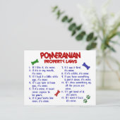 POMERANIAN Wetten 2 van het bezit Briefkaart (Staand voorkant)