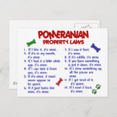 POMERANIAN Wetten 2 van het bezit Briefkaart (Voorkant / Achterkant)