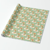Pomeranian Winterpatroon Cadeaupapier (Uitgerold)