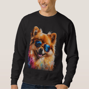 Pomeranian Zonnebril Hond Grappig Dierlijke Kunst Trui