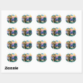 Pomeranians (drie) ronde sticker (Vel)