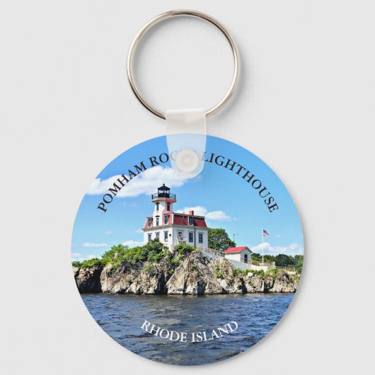 Pomham Rocks Lighthouse, Rhode Island Sleutelhange Sleutelhanger (Voorkant)