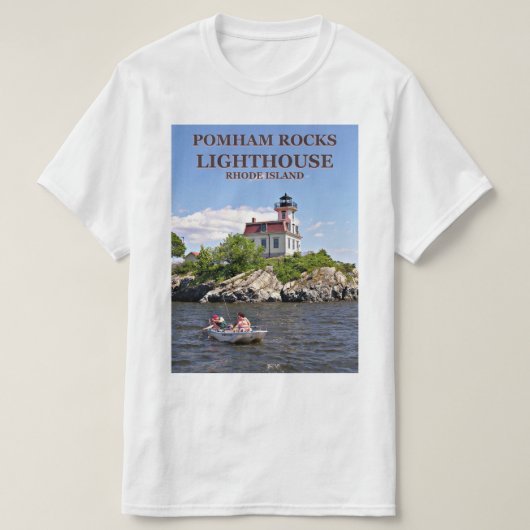 Pomham Rocks vuurtoren, Rhode Island T Shirt (Design voorkant)
