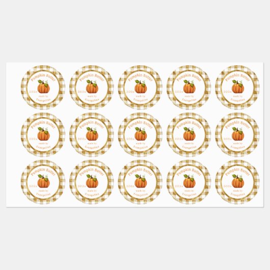 pomkin Butter Personalized Canning Labels (Vel)