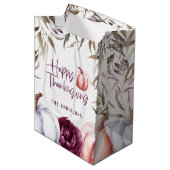 pomkin floral herfst Thanksgiving Medium Cadeauzakje (Voorkant Gekanteld)