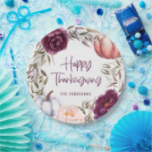 pomkin floral herfst Thanksgiving Papieren Bordje (Feest)