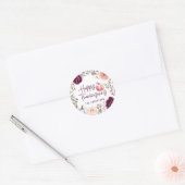 pomkin floral herfst Thanksgiving Ronde Sticker (Envelop)