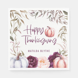 pomkin floral herfst Thanksgiving Servet