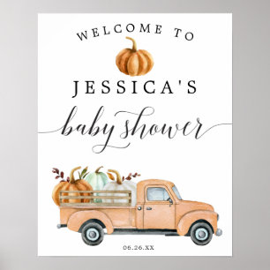 pomkin Truck Baby shower Welkom Poster