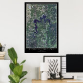 Pomme de Terre Lake Missouri Satellite Poster Map (Thuiskantoor)