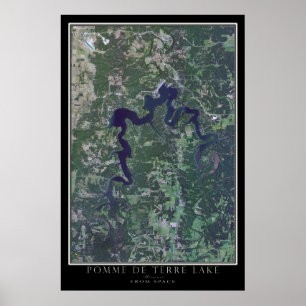Pomme de Terre Lake Missouri Satellite Poster Map