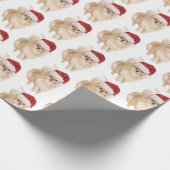 Pommeraanse kerstkerstkerstkersthat cadeaupapier (Hoek)