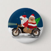 Pommeraanse kerstkerstkerstmankreet ronde button 5,7 cm (Voorkant)