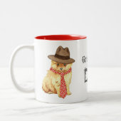 Pommeraanse vader tweekleurige koffiemok (Links)