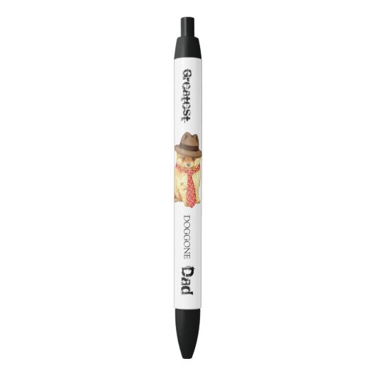 Pommeraanse vader zwarte inkt pen (Voorkant Verticaal)