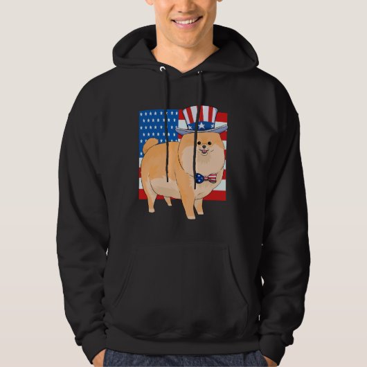 Pommeren 4 juli patriottische oom Sam Hoodie (Voorkant)