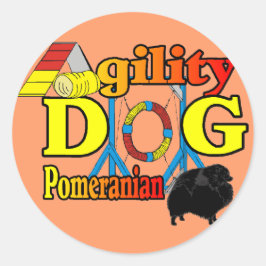 Pommeren_Agility Gifts Ronde Sticker