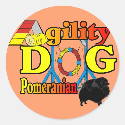 Pommeren_Agility Gifts Ronde Sticker (Voorkant)