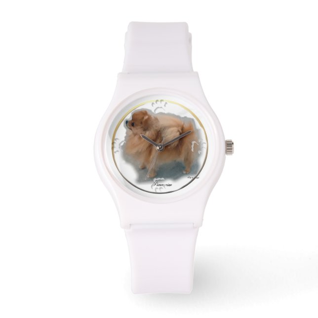 Pommeren Art Gifts Horloge (Voorkant)