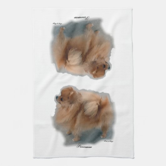 Pommeren Art Gifts Theedoek (Verticaal)