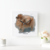 Pommeren Art Gifts Vierkante Klok (Huis)