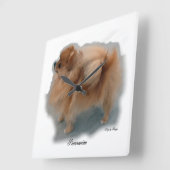 Pommeren Art Gifts Vierkante Klok (Hoek)