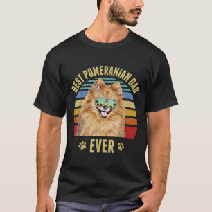 Pommeren Best Dog Pap Ever Retro Sunset Beach VI T-shirt