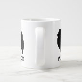 Pommeren Black Dog Silhouettes met aangepaste teks Grote Koffiekop (Achterkant)