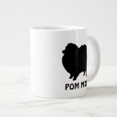Pommeren Black Dog Silhouettes met aangepaste teks Grote Koffiekop (Voorkant rechts)