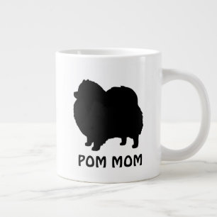 Pommeren Black Dog Silhouettes met aangepaste teks Grote Koffiekop