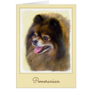 Pommeren Black en Tan Painting Original Dog Art