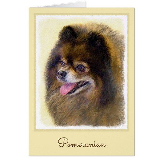 Pommeren Black en Tan Painting Original Dog Art (Voorkant)