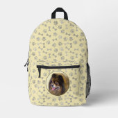 Pommeren Black en Tan Painting Original Dog Art Bedrukte Rugzak (Voorkant)