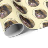 Pommeren Black en Tan Painting Original Dog Art Cadeaupapier (Rol Hoek)