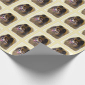 Pommeren Black en Tan Painting Original Dog Art Cadeaupapier (Hoek)