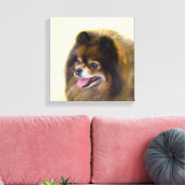 Pommeren Black en Tan Painting Original Dog Art Canvas Afdruk (Insitu (Woonkamer))