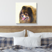 Pommeren Black en Tan Painting Original Dog Art Canvas Afdruk (Insitu (Slaapkamer))