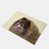 Pommeren Black en Tan Painting Original Dog Art Deurmat (Schuin)