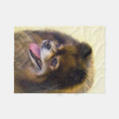 Pommeren Black en Tan Painting Original Dog Art Fleece Deken (Voorkant (Horizontaal))