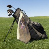 Pommeren Black en Tan Painting Original Dog Art Golfhanddoek (Groen)