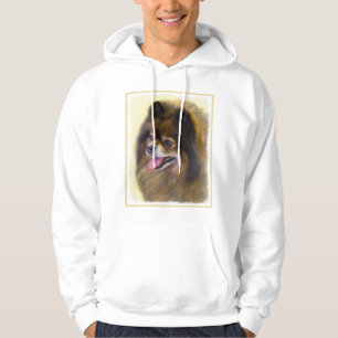 Pommeren Black en Tan Painting Original Dog Art Hoodie