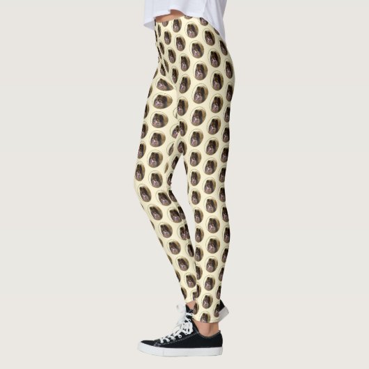 Pommeren Black en Tan Painting Original Dog Art Leggings (Links)