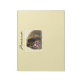 Pommeren Black en Tan Painting Original Dog Art Notitieblok (Linkerzijde)